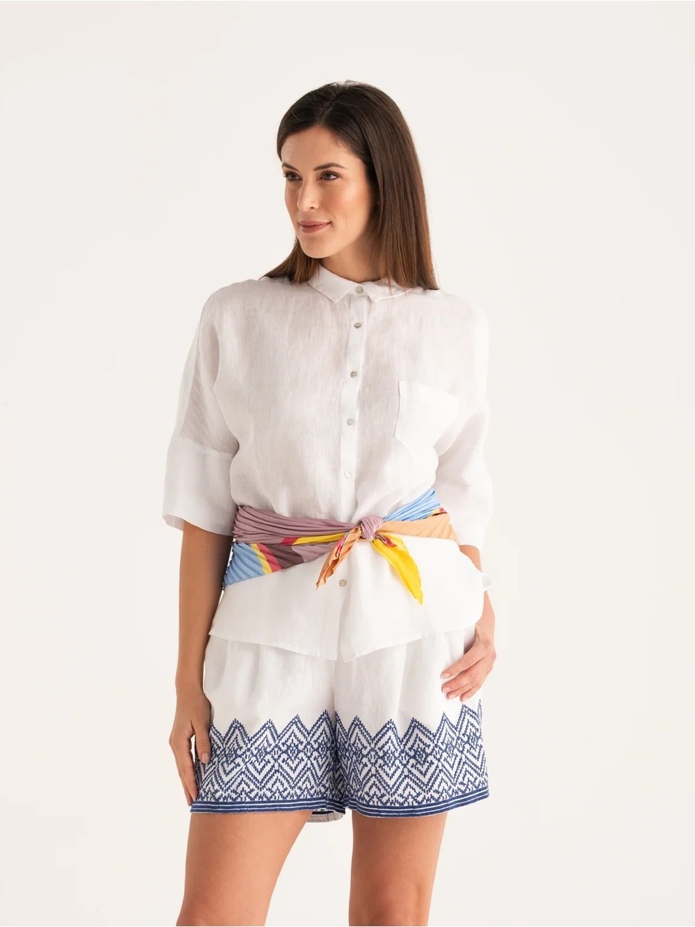 120 Lino Relaxed Fit Shirt with Pocket Women’s XXS/38 100% Linen